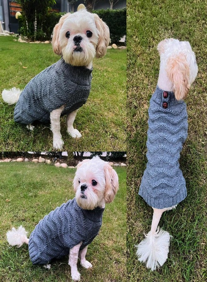 Lulala Dog Sweater, Turtleneck Sweater for Small Dogs, Soft Sweater Knitwear Dog Winter Warm Clothes for Dogs (Gray, 14 Inch) - Image 4